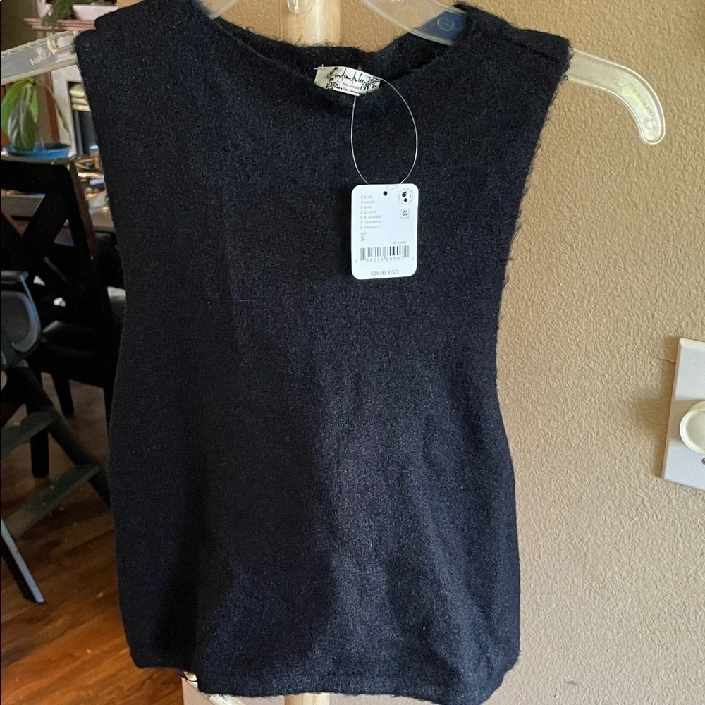 Free People Black Crop Top
